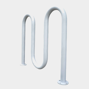 Durable White Multi-capacity Outdoor Bike Rack for Commercial Use