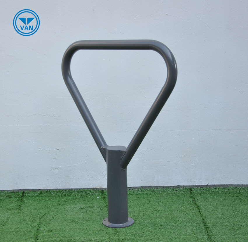 Galvanized Single Bike Stand Stationary with Arm for Outdoor 
