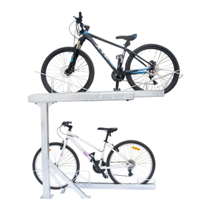 Outdoor Cycle Floor Double Decker Bike Rack Parking Stand Storage