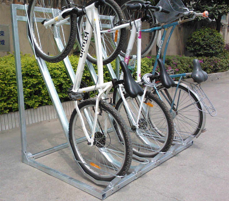 Outdoor Floor L Type Heavy Duty Semi Vertikal Bike Rack Stand