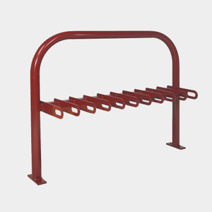 China Manufacturer Compact Metal 10 Holders Red Scooter Parking Rack
